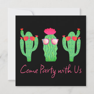 Invitation Cactus Western Theme Party
