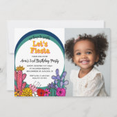Invitation Cactus Whimsical Floral Moderne Fiesta Enfant Anni (Devant)