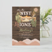 Invitation Cactus Wood Comment L'Ouest Était Un Cowboy Annive (Debout devant)