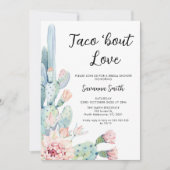 Invitation Cacus rose moderne Taco Bout Fête des mariées d'am (Devant)