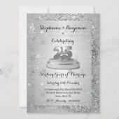 Invitation Cadeau 25e Anniversaire de Mariage Argent Brillant (Devant)