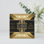 Invitation Cadeau 50e anniversaire de mariage or (Debout devant)