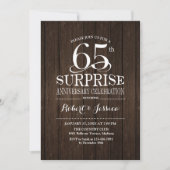 Invitation Cadeau 65e anniversaire de mariage en bois (Devant)