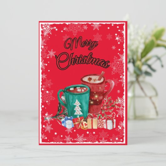 Invitation Cadeau à l'amant de café de Noël (Debout devant)