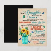 Invitation Cadeau à ma fille,Papillon amoureux,Cadeau tournes (Devant / Derrière)