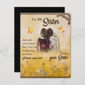 Invitation Cadeau à Ma Soeur, Amoureux de Papillons, Frères e (Devant / Derrière)