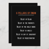 Invitation Cadeau Anniversaire 6 Pilars D'Iman (Devant / Derrière)