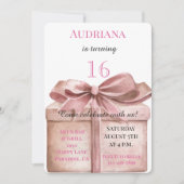 Invitation Cadeau avec Bow 16e anniversaire (Devant)