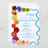 Invitation Cadeau bébé personnalisé Nouveau né Toute la main (Devant / Derrière)