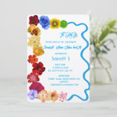 Invitation Cadeau bébé personnalisé Nouveau né Toute la main (Debout devant)