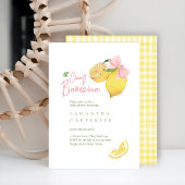 Invitation Cadeau bébé shower citron rose