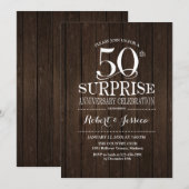 Invitation Cadeau Bois 50 ans de Mariage (Devant / Derrière)