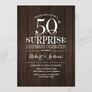 Invitation Cadeau Bois 50 ans de Mariage
