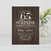 Invitation Cadeau Bois 65e anniversaire de mariage (Debout devant)