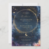 Invitation Cadeau céleste Midnight Blue Tout en un Mariage (Devant)