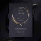Invitation Cadeau céleste Moody Marine Elegant Mariage or