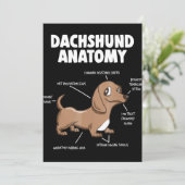 Invitation Cadeau Chien | Anatomie Dachshund Drôle Weiner (Debout devant)