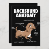 Invitation Cadeau Chien | Anatomie Dachshund Drôle Weiner (Devant / Derrière)