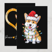 Invitation Cadeau Chien | Corgi Père Noël Arbre de Noël Lumiè (Devant / Derrière)