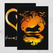 Invitation Cadeau Chien | Corgi Silhouette Citrouille Hallowe (Devant / Derrière)