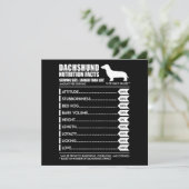 Invitation Cadeau Chien | Fiche nutritionnelle du Dachshund (Debout devant)