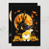 Invitation Cadeau Chien | Halloween Corgi (Devant / Derrière)