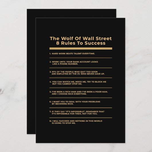 Invitation Cadeau d'anniversaire 6 règles pour réussir (Devant / Derrière)