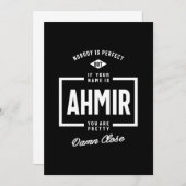 Invitation Cadeau d'anniversaire avec nom personnalisé Ahmir (Devant / Derrière)