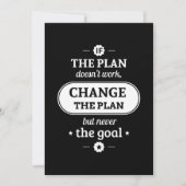 Invitation Cadeau d'anniversaire Changez le plan mais jamais (Devant)