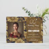 Invitation Cadeau d'anniversaire coloré Daisy pour adolescent (Debout devant)