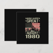 Invitation Cadeau d'anniversaire de l'Amérique grande depuis (Devant / Derrière)