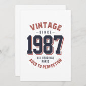 Invitation Cadeau d'anniversaire depuis 1987 (Devant / Derrière)