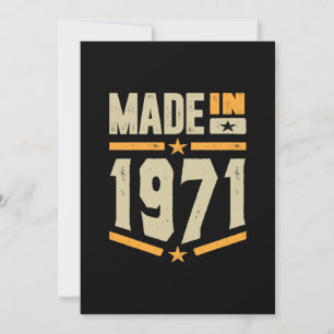 Invitation Cadeau d'anniversaire fait en 1971