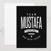 Invitation Cadeau d'anniversaire personnalisé au nom Mustafa (Devant / Derrière)