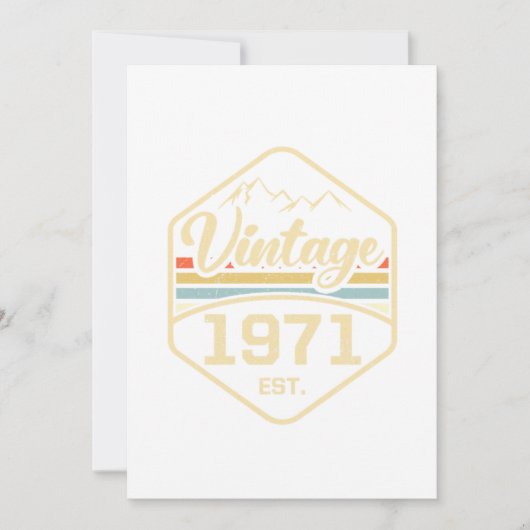 Invitation Cadeau d'anniversaire vintage 1971 50 ans (Devant)