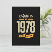 Invitation Cadeau d'anniversaire Vintage depuis 1978 (Debout devant)