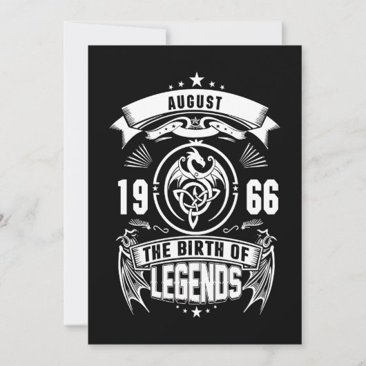Invitation Cadeau d'août | 1966 La Naissance Des Légendes (Devant)