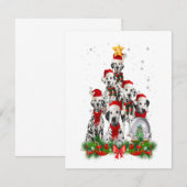 Invitation Cadeau d'arbre de Noël de chien dalmatien drôle (Devant / Derrière)