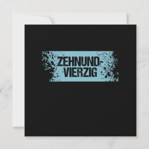 Invitation Cadeau de 50e anniversaire Zehnundvierzig