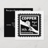 Invitation cadeau de 7ème anniversaire de mariage traditionne (Devant / Derrière)