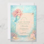 Invitation Cadeau de Baby Shower Sirène Corallight (Devant)