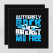 Invitation Cadeau De Baignade Pour Nageur (Devant / Derrière)