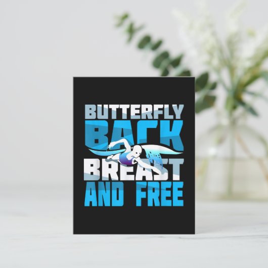 Invitation Cadeau De Baignade Pour Nageur (Debout devant)