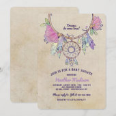 Invitation Cadeau de bébé attrape-rêves (Devant / Derrière)