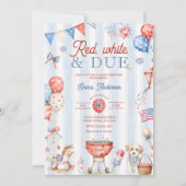 Invitation Cadeau de Bébé Rouge Blanc et à Venir (Devant)