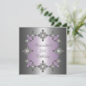 Invitation Cadeau de bijoux en argent gris pastel violet (Debout devant)
