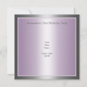 Invitation Cadeau de bijoux en argent gris pastel violet (Dos)