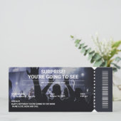 Invitation Cadeau de billet de concert surprise en noir et bl (Debout devant)