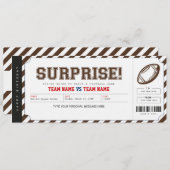 Invitation Cadeau de billet de stade de jeu de football surpr (Devant / Derrière)