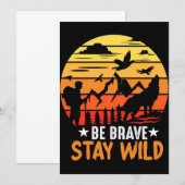 Invitation Cadeau de campeur Sois Brave Reste Sauvage (Devant / Derrière)